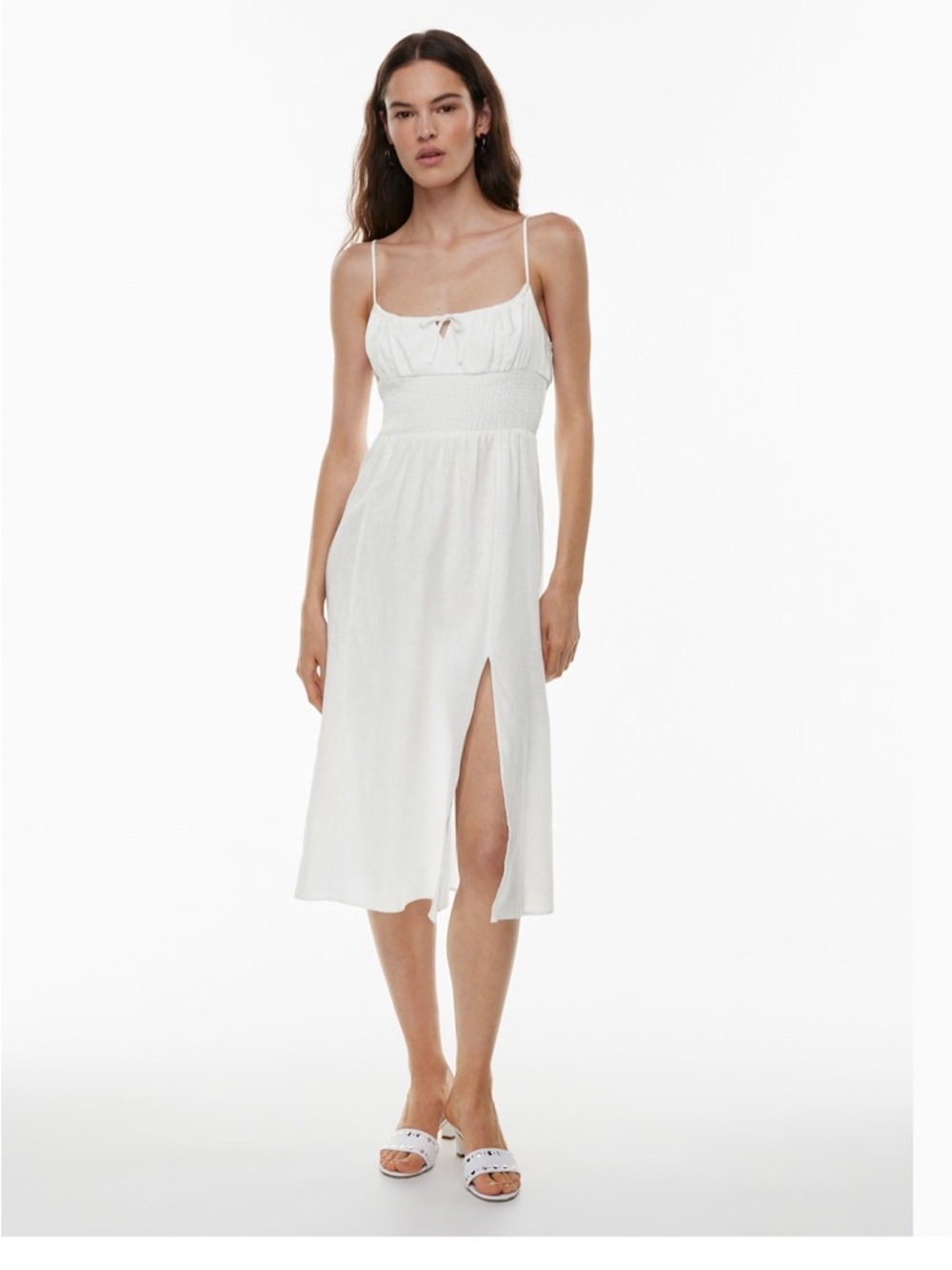 ARITZIA Wilfred Genoa Organic Linen Midi Dress Size Large